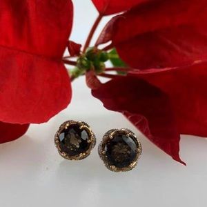 Tacori Sterling Silver 18K Rose Gold Smokey Topaz